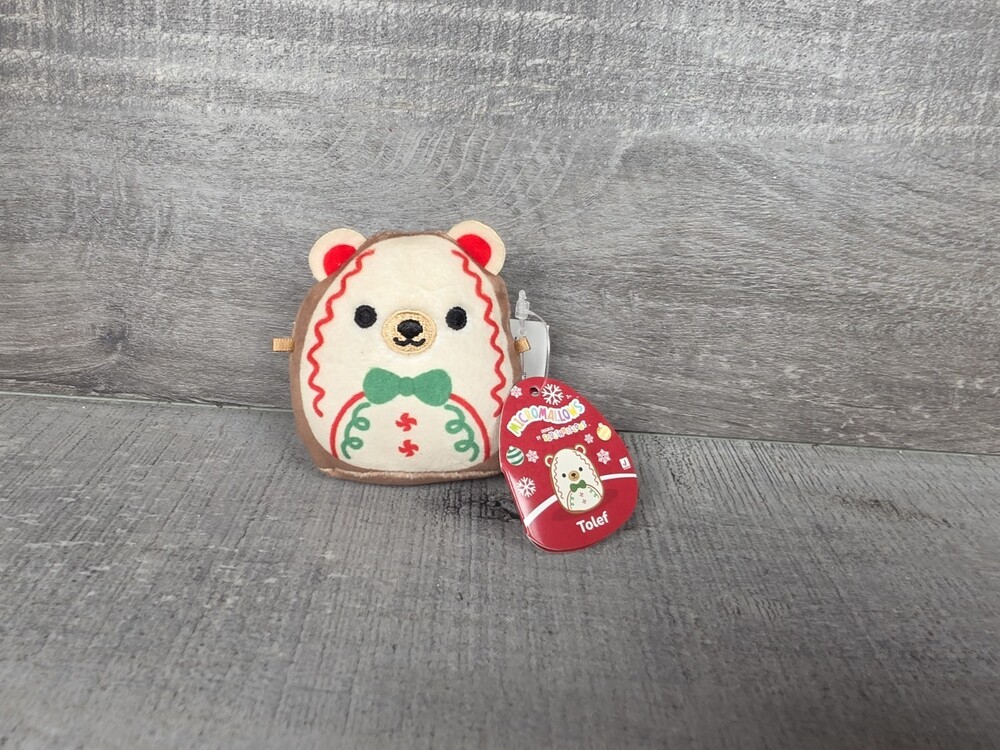 2.5” Squishmallow Micromallows Tolef Cookie Bear Micromallow Holiday Advent 168c
